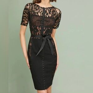 Beguile Byron Lars Anthropologie Dress Womens 0 Carissima Black Lace Dark Fairy